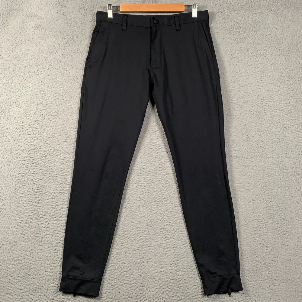 Rhone Commuter Slim Jogger Men's 30x29 Black Performance Travel Ankle Zip Pant